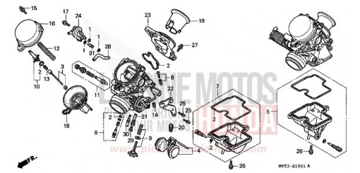 CARBURETOR (COMPONENT PARTS) CB500R de 1994